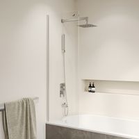 Шторка на ванну INRAIN MC-056 /  50х150 / Хром / Прозрачное / 6 мм — фото 1, Неподвижные шторки для ванной