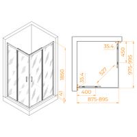Товар: Душевой уголок 90*100*185 RGW PA-146-B Прямоуг./Чёрный/Прозрачное/6 мм (Easy) - фото 3 Душевой уголок 90*100*185 RGW PA-146-B Прямоуг./Чёрный/Прозрачное/6 мм (Easy) — фото 3, Прямоугольные душевые уголки