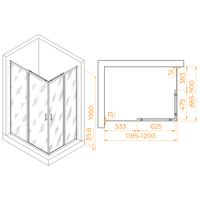 Душевой уголок  90*120*195 RGW PA-040-B Прямоуг./Чёрный/Прозрачное/6 мм (Easy) — фото 3, Прямоугольные душевые уголки