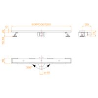 Душевой трап RGW SDR-08B-80 прямой 800 черный Ø 50 мм сифон + ножки, под плитку — фото 5, Трапы для душа