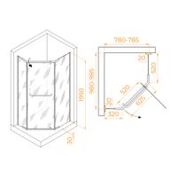 Товар: Душевой уголок 80*100*195 RGW PA-091-B Трапеция/Чёрный/Прозрачное/6 мм (EasyClean) - фото 3 Душевой уголок 80*100*195 RGW PA-091-B Трапеция/Чёрный/Прозрачное/6 мм (EasyClean) — фото 3, Душевые уголки трапеция