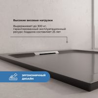 Душевой поддон IN A-01 черный квадрат 90*90 — фото 4, Душевые поддоны из искусственного камня