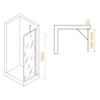 Душевая перегородка 60*195 RGW WA-110-B Чёрный/Матовое/8 мм — фото 2, Душевые перегородки
