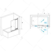 Шторка на ванну 100*150 RGW SC-44 Хром/Прозрачное/6 мм (Easy) — фото 3, Шторки для ванной раздвижные