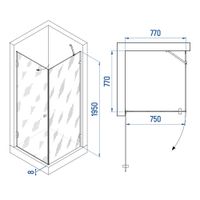 Душевой уголок INRAIN MIT-034 /  80х 80х195 / квадрат / Хром / Прозрачное / 8 мм — фото 1, Квадратные душевые уголки