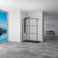 Душевая перегородка 120*200 RGW WA-011-B Чёрный/Прозрачное(Принт)/8 мм — фото 2, Душевые перегородки