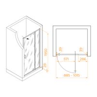 Душевая дверь  90-100*195 RGW PA-008 Хром/Прозрачное/6 мм (Easy) — фото 5, Распашные душевые двери