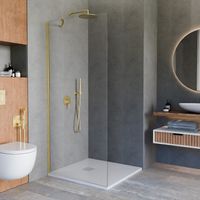 Душевая перегородка INRAIN MONT-102 /  90х195 / Золото браш / Прозрачное / 6 мм