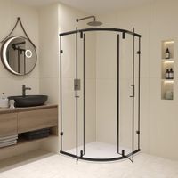 Душевой уголок  90*90*185 RGW CL-55-B Полукруг/Чёрный/Прозрачное/6 мм — фото 2, Полукруглые душевые уголки