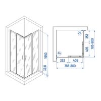 Товар: Душевой уголок INRAIN VIN-030 / 80х 80х195 / квадрат / Чёрный / Прозрачное / 6 мм - фото 2 Душевой уголок INRAIN VIN-030 / 80х 80х195 / квадрат / Чёрный / Прозрачное / 6 мм — фото 2, Квадратные душевые уголки