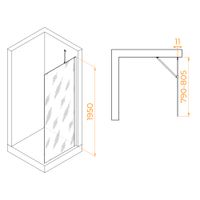 Душевая перегородка INRAIN MONT-102 /  80х195 / Чёрный / Прозрачное / 6 мм — фото 2, Диспенсеры бумажных полотенец
