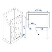 Душевая дверь INRAIN MIT-012 / 110х195 / Чёрный / Прозрачное / 8 мм Душевая дверь INRAIN MIT-012 / 110х195 / Чёрный / Прозрачное / 8 мм