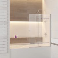 Шторка на ванну 100*150 RGW SC-44 Хром/Прозрачное/6 мм (Easy) — фото 1, Шторки для ванной раздвижные