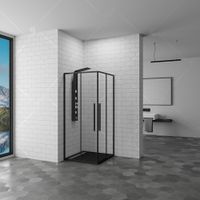 Душевой уголок  80*80*195 RGW SV-31-G Квадрат/Золото/Прозрачное/6 мм (Easy) — фото 2, Квадратные душевые уголки