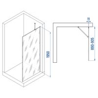 Душевая перегородка INRAIN MONT-102 /  90х195 / Хром / Прозрачное / 6 мм — фото 2, Диспенсеры бумажных полотенец