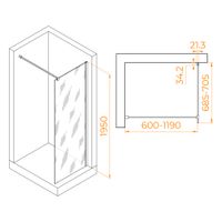 Товар: Душевая перегородка INRAIN MONT-001 / 70х195 / Хром / Прозрачное / 10 мм - фото 2 Душевая перегородка INRAIN MONT-001 / 70х195 / Хром / Прозрачное / 10 мм — фото 2, Душевые перегородки