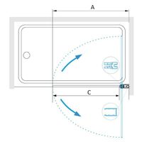 Шторка на ванну  70*150 RGW SC-109-B Чёрный/Прозрачное/6 мм — фото 5, Шторки для ванной распашные