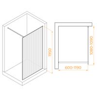 Душевая перегородка 110*195 RGW WA-08 Хром/Ребристое/8 мм (Easy) — фото 5, Душевые перегородки