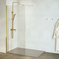 Душевая перегородка INRAIN MONT-002 /  60х195 / Золото / Прозрачное / 6 мм — фото 1, Душевые перегородки