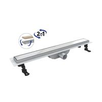 Душевой лоток Drain Leo-41-60 прямой 600 хром Ø 40 мм на ножках, с переходником 40/50 — фото 1, Душевые лотки