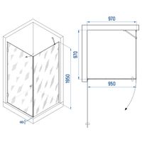 Душевой уголок INRAIN MIT-034 / 100х100х195 / квадрат / Хром / Прозрачное / 8 мм Душевой уголок INRAIN MIT-034 / 100х100х195 / квадрат / Хром / Прозрачное / 8 мм
