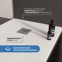 Душевой поддон IN-70160 Белый Прямоугольный 70*160 — фото 2, Душевые поддоны из искусственного камня
