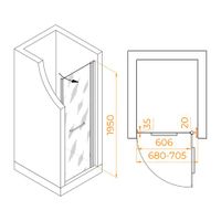 Душевая дверь  70*195 RGW PA-103-B Чёрный/Матовое/6 мм (EasyClean) арт-020810307-24 — фото 3, Распашные душевые двери