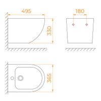 Биде подвесное RGW SW-80  белый  (без смесителя) — фото 2, Биде