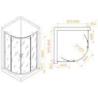 Товар: Душевой уголок 100*100*190 RGW PA-51-B Полукруг/Чёрный/Прозрачное/6 мм (Easy) - фото 3 Душевой уголок 100*100*190 RGW PA-51-B Полукруг/Чёрный/Прозрачное/6 мм (Easy) — фото 3, Душевые уголки четверть круга