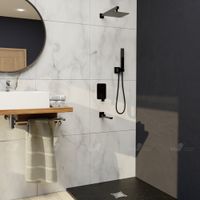 Комплект RGW SP-56-B Черный (Головной душ/смеситель/ручной душ/излив) — фото 1, Душевые системы