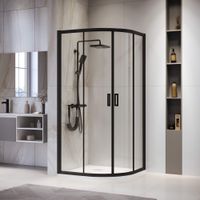 Душевой уголок  80* 80*195 RGW PA-52-B Полукруг/Чёрный/Прозрачное/6 мм (Easy) — фото 2, Душевые уголки четверть круга