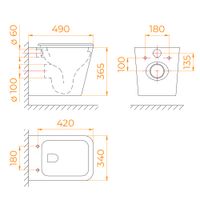 Товар: Унитаз подвесной RGW SW-45 Белый (горизонтальный выпуск, с микролифтом) - фото 2 Унитаз подвесной RGW SW-45 Белый (горизонтальный выпуск, с микролифтом) — фото 2, Подвесные унитазы