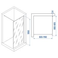 Душевая перегородка INRAIN MONT-010 /  90х195 / Хром / Прозрачное / 8 мм — фото 2, Диспенсеры бумажных полотенец