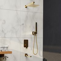 Комплект RGW SP-56-Gb Золото браш (Головной душ/смеситель/ручной душ/излив) — фото 1, товары