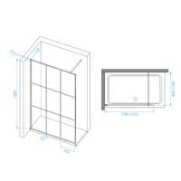 Товар: Душевая перегородка 120*195 RGW WA-111 B Чёрный/Прозрачное(Принт)/8 мм (Easy) - фото 3 Душевая перегородка 120*195 RGW WA-111 B Чёрный/Прозрачное(Принт)/8 мм (Easy) — фото 3, Душевые перегородки