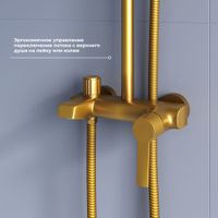 Товар: Душевая стойка RGW SP-31-G Золото Головной душ/Смеситель (Ручной душ.Шланг 1,5 м.) - фото 5 Душевая стойка RGW SP-31-G Золото Головной душ/Смеситель (Ручной душ.Шланг 1,5 м.) — фото 5, Душевые системы