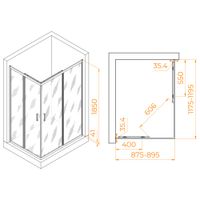Душевой уголок  90*120*185 RGW PA-146-B Прямоуг./Чёрный/Прозрачное/6 мм (Easy) — фото 3, Диспенсеры бумажных полотенец