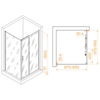 Душевой уголок  90*100*185 RGW PA-145 Прямоуг./Хром/Прозрачное/6 мм (Easy) — фото 2, Диспенсеры бумажных полотенец