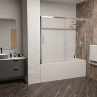 Шторка на ванну 180*150 RGW SC-45 Хром/Прозрачное/6 мм (Easy) — фото 1, Шторки для ванной раздвижные