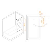 Шторка на ванну  80*150 RGW SC-01 Хром/Прозрачное/8 мм (Easy) — фото 2, Шторки для ванной распашные