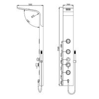 Душевая стойка RGW SP-04 B Черный 150*20 Головной душ (ручной душ 3 г/м форсунки) — фото 2, Душевые панели