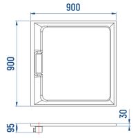 Душевой поддон IN A-01 черный квадрат 90*90 — фото 6, Душевые поддоны из искусственного камня