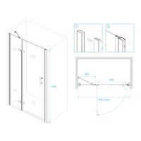 Душевая дверь 100*195 RGW PA-07 B "L" Чёрный/Прозрачное(Принт)/6 мм (Easy) — фото 3, Душевые двери в нишу