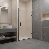 Душевая дверь RGW Passage PA-06B 80 41080608-54 профиль Черный стекло шиншилла — фото 3, Распашные душевые двери