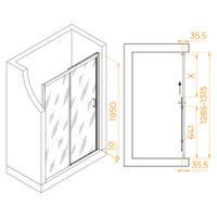 Душевая дверь 130*195 RGW PA-017-B Чёрный/Прозрачное/6 мм (Easy) — фото 5, Раздвижные душевые двери