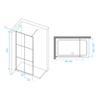 Товар: Душевая перегородка 90*195 RGW WA-111 B Чёрный/Прозрачное(Принт)/8 мм (Easy) - фото 3 Душевая перегородка 90*195 RGW WA-111 B Чёрный/Прозрачное(Принт)/8 мм (Easy) — фото 3, Душевые перегородки