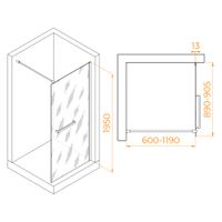 Душевая перегородка  90*195 RGW WA-040 Хром/Прозрачное/8 мм (Easy) — фото 2, Душевые перегородки