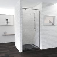 Душевая дверь RGW Passage PA-02 90 41080209-51 профиль Хром стекло шиншилла — фото 4, Распашные душевые двери