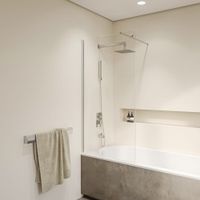 Шторка на ванну  60*150 RGW SC-050 Хром/Прозрачное/6 мм (Easy) — фото 3, Неподвижные шторки для ванной