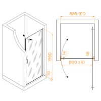 Товар: Душевая дверь 90*195 RGW LE-003-B Чёрный/Матовое/6 мм - фото 2 Душевая дверь 90*195 RGW LE-003-B Чёрный/Матовое/6 мм — фото 2, Душевые двери в нишу